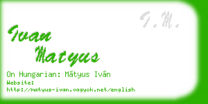 ivan matyus business card